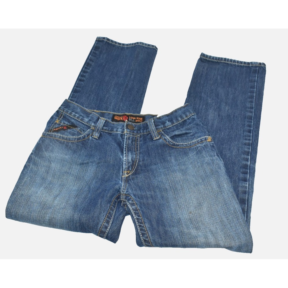 Ariat M4 Men Jeans Sz 30 X 34 Fire Resist FR Dark Wash Blue Work Low Rise Boot